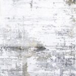 2’11”x9’10” Contemporary Gray Wool & Silk Hand-Finished Runner