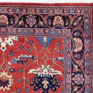 7'x9'11" Traditional Persian Red Wool Hand-Knotted Rug