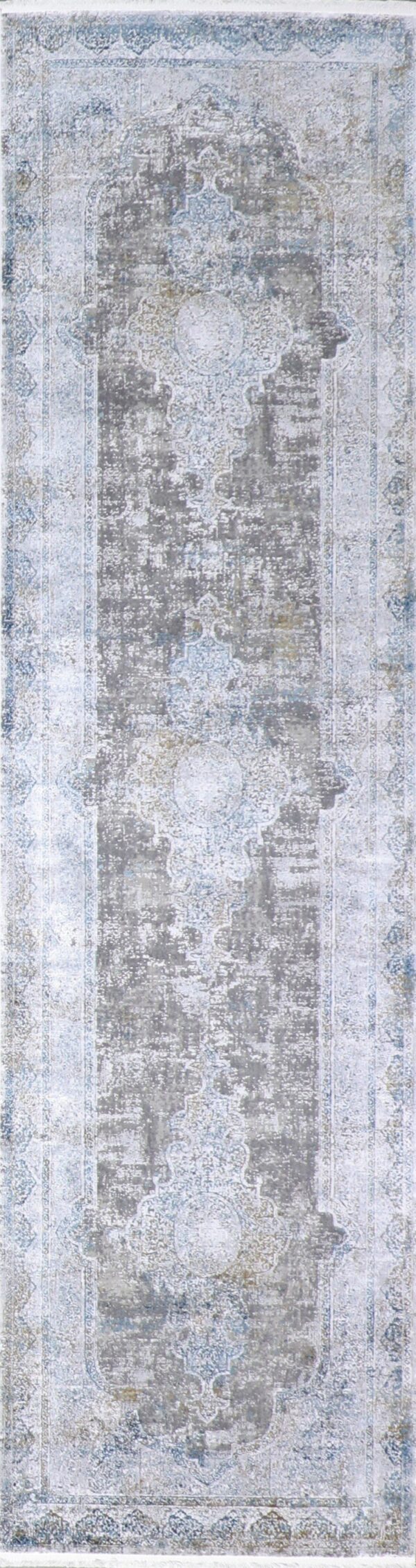 2’7”x10’ Transitional Gray Wool & Silk Hand-Finished Rug - Direct Rug Import | Rugs in Chicago, Indiana,South Bend,Granger