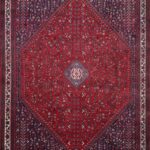 6’9”x9’10” Persian Traditional Red Wool Hand-Knotted Rug