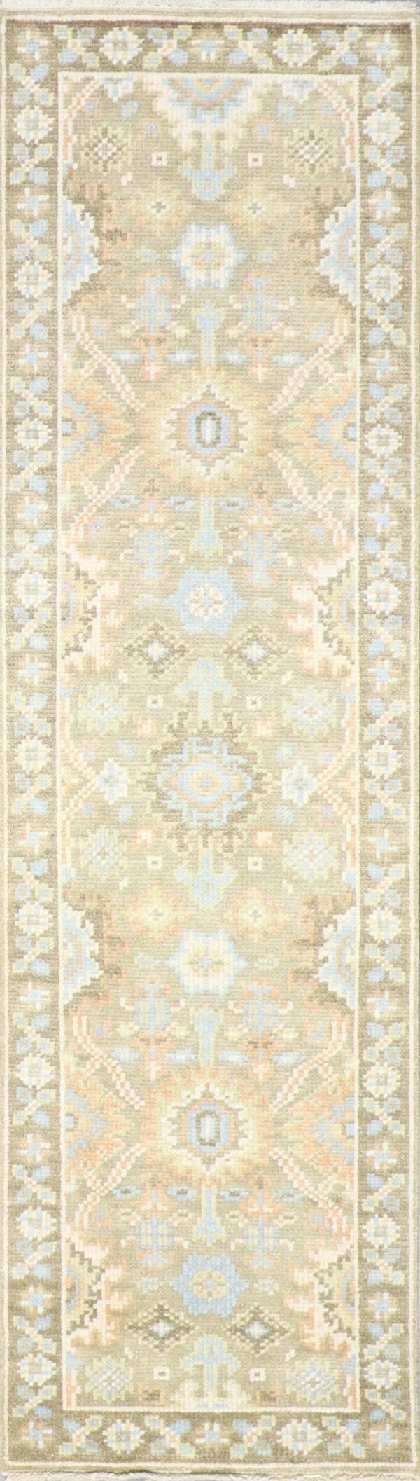 2’7”x10’ Decorative Green Wool Hand-Knotted Rug - Direct Rug Import | Rugs in Chicago, Indiana,South Bend,Granger