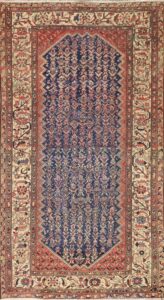 6’9”x12’6” Traditional Blue Persian Wool Hand-Knotted Runner