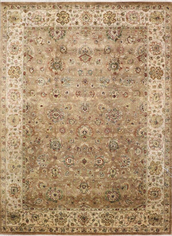 8’10”x12’1” Traditional Tan Wool Hand-Knotted Rug - Direct Rug Import | Rugs in Chicago, Indiana,South Bend,Granger