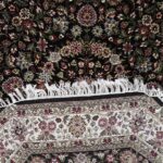 6’1”x6’1” Traditional Tabriz Black Wool Hand-Knotted Rug - Image 4