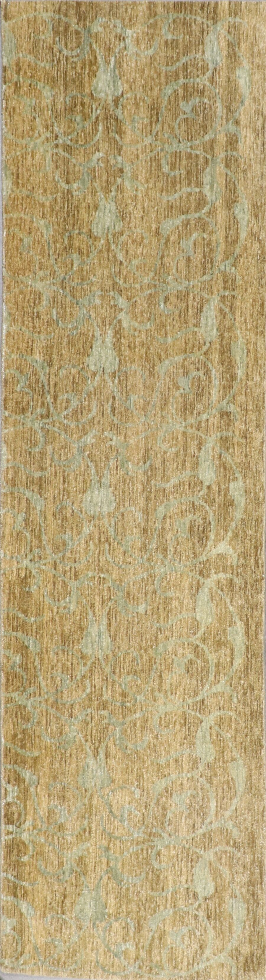 2’7”x10’ Transitional Green Wool Hand-Knotted Rug - Direct Rug Import | Rugs in Chicago, Indiana,South Bend,Granger