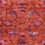 3’x11’10” Contemporary Orange & Blue Wool & Silk Hand-Knotted Rug - Direct Rug Import | Rugs in Chicago, Indiana,South Bend,Granger