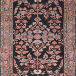 5’2”x9’11” Tribal Navy Antique Persian Wool Hand-Knotted Runner