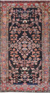 5’2”x9’11” Tribal Navy Antique Persian Wool Hand-Knotted Runner
