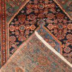 4’x6’9” Tribal Persian Antique Navy Wool Hand-Knotted Rug - Image 5