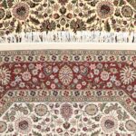 8’3”x8’3” Traditional Ivory Octagonal Tabriz Wool Hand-Knotted Rug - Image 5