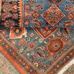 4’x6’9” Tribal Persian Antique Navy Wool Hand-Knotted Rug - Image 4