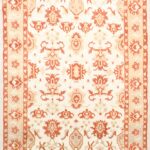 7’x10’7” Persian Traditional Ivory Wool Hand-Knotted Rug