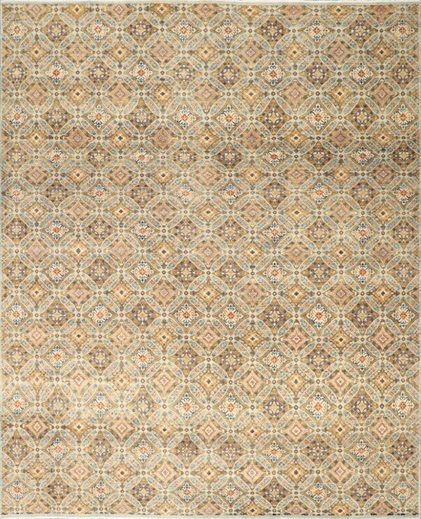 8’x9’10” Contemporary Tan-Light Brown Wool Hand-Knotted Rug - Direct Rug Import | Rugs in Chicago, Indiana,South Bend,Granger