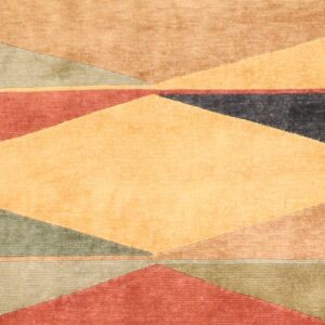 9’x9' Contemporary Green Tibet Wool Hand-Knotted Rug