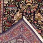 3’7”x5’ Traditional Navy Persian Kashan Wool Hand-Knotted Rug - Image 4