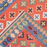 4’1”x5’9” Persian Kilim Orange Wool Hand-Knotted Rug - Direct Rug Import | Rugs in Chicago, Indiana,South Bend,Granger