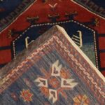 3’7”x4’11” Tribal Persian Antique Blue Wool Hand-Knotted Rug - Image 5