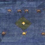 6'8"x10'3" Traditional Persian Gabbeh Blue Wool Hand-Knotted Rug - Image 3