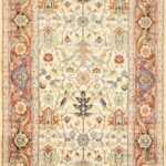 4’1”x6’2” Decorative Ivory Wool Hand-Knotted Rug