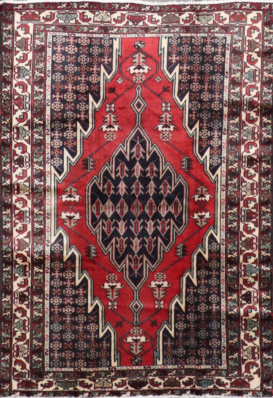 4’3”x6’5” Traditional Persian Red Wool Hand-Knotted Rug - Direct Rug Import | Rugs in Chicago, Indiana,South Bend,Granger