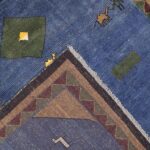 6'8"x10'3" Traditional Persian Gabbeh Blue Wool Hand-Knotted Rug - Image 4