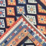 5’2”x6’8” Persian Kilim Navy Wool Hand-Knotted Rug - Image 4