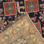 4’6”x7’ Tribal Persian Antique Blue Wool Hand-Knotted Rug - Image 5