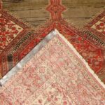 4’5”x6’7” Tribal Persian Antique Red Wool Hand-Knotted Rug - Image 4