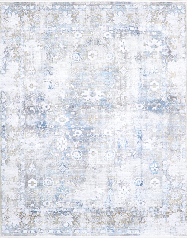 7’8”x11’1” Transitional Gray Wool & Silk Hand-Finished Rug - Direct Rug Import | Rugs in Chicago, Indiana,South Bend,Granger