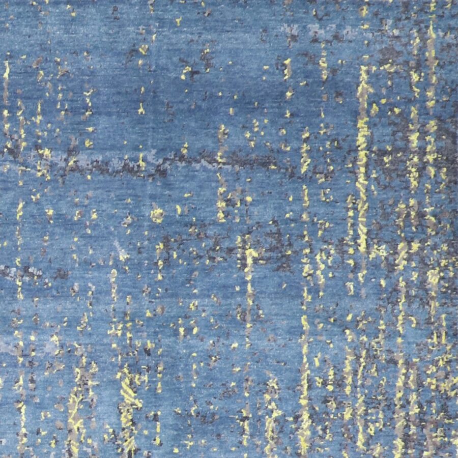 7’10”x9’7” Transitional Forest Blue& Yellow Wool & Silk Hand-Knotted Rug - Direct Rug Import | Rugs in Chicago, Indiana,South Bend,Granger