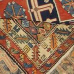 4’6”x7’ Tribal Persian Antique Blue Wool Hand-Knotted Rug - Image 4
