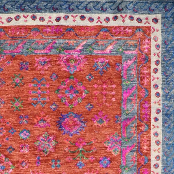 9’x12’1” Traditional Orange-Red Wool Hand-Knotted Rug - Direct Rug Import | Rugs in Chicago, Indiana,South Bend,Granger