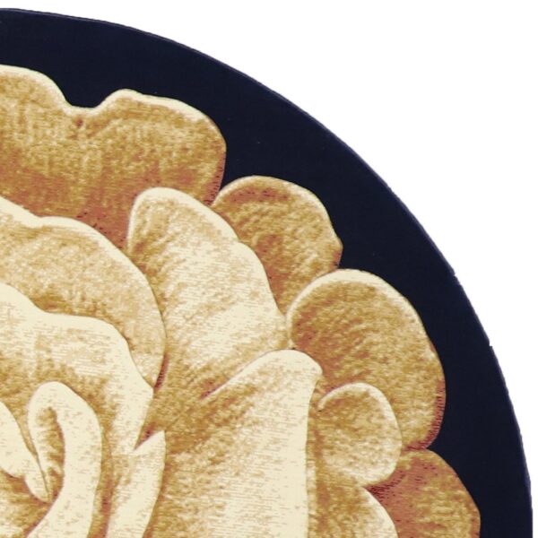 6’5”x6’5” Decorative Navy & Tan Wool Hand-Finished Round Rug - Direct Rug Import | Rugs in Chicago, Indiana,South Bend,Granger