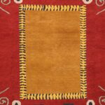 8'1"x10'1" Contemporary Tibetan Red Wool Hand-Knotted Rug - Image 2