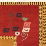 8'1"x10'1" Contemporary Tibetan Red Wool Hand-Knotted Rug - Image 3