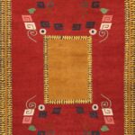 8'1"x10'1" Contemporary Tibetan Red Wool Hand-Knotted Rug