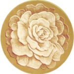 6’8”x6’8” Decorative Gold & Tan Wool Hand-Finished Round Rug - Direct Rug Import | Rugs in Chicago, Indiana,South Bend,Granger