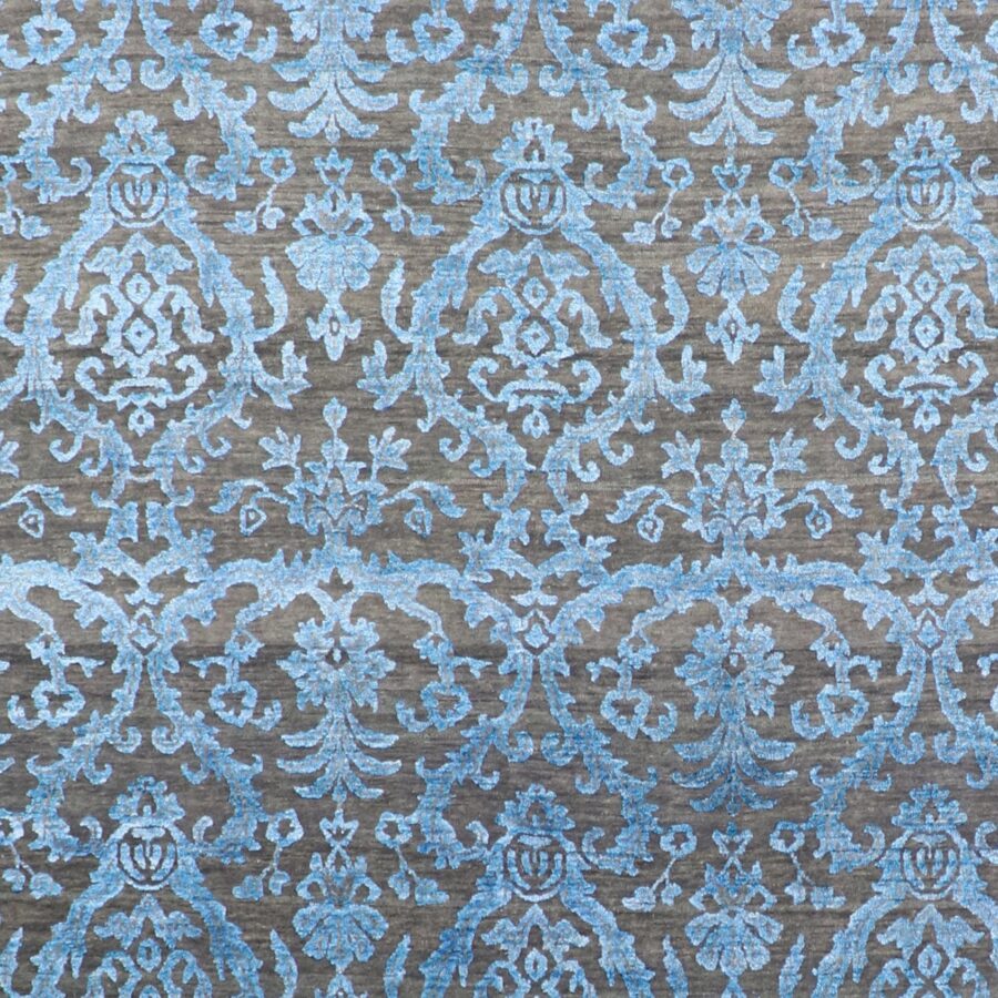 8’x9’10” Transitional Blue Wool & Silk Hand-Knotted Rug - Direct Rug Import | Rugs in Chicago, Indiana,South Bend,Granger