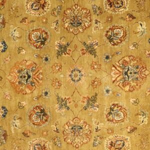 9’x9' Decorative Gold Hand-Spun Wool Hand-Knotted Rug
