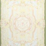 9’x12’4’ Aubusson Green Silk Hand-Knotted Rug