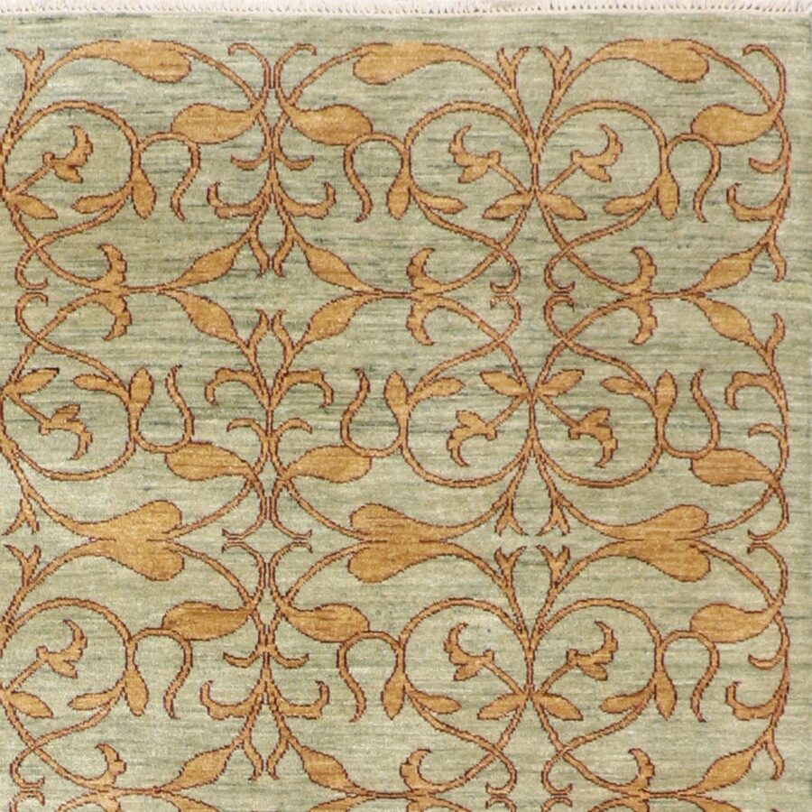 7’4”x9’5” Classic Overall Transitional Green Wool Hand-Knotted Rug - Direct Rug Import | Rugs in Chicago, Indiana,South Bend,Granger