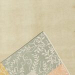 4’11”x8’ Transitional Ivory Wool & Silk Hand-Knotted Rug - Image 4