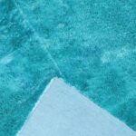 7’10”x9’8” Contemporary Teal Shag Viscose Hand-Made Rug - Image 4