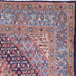 7’x10’2” Persian Traditional Navy Wool Hand-Knotted Rug