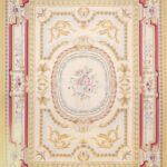 8’11”x12’2” Aubusson Ivory Wool Hand-Knotted Rug