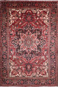 7'5"x11'4" Traditional Persian Serapi Red Wool Hand-Knotted Rug