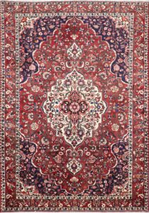 7'x10'1" Persian Kashan Red Wool Hand-Knotted Rug