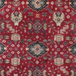 6'1"x9'5" Traditional Harati Red Wool Hand-Knotted Rug - Image 3