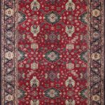 6'1"x9'5" Traditional Harati Red Wool Hand-Knotted Rug