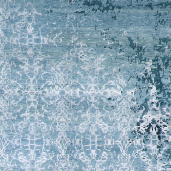 7’11”x9’9” Transitional Blue Wool & Silk Hand-Knotted Rug - Direct Rug Import | Rugs in Chicago, Indiana,South Bend,Granger